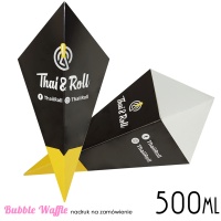 Rożki bubble waffle z logo Thai&Roll