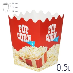 Pudełka na Popcorn MAŁE kubki do popcornu 0,50 litra