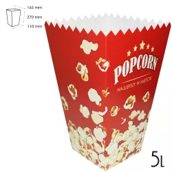 Pudełka na Popcorn Maxi DUŻE kubki do popcornu 5 litrów