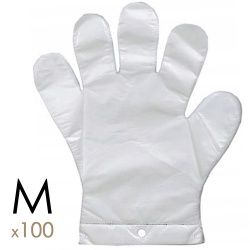 Rękawiczki foliowe zrywki M - 100 szt.