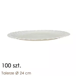 Białe talerze papierowe 24 cm okrągłe