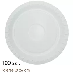 Białe talerze papierowe 26 cm okrągłe